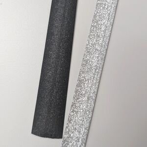 2 Packages Of Origami Star Strips Paper, Black And Silver Glitter Sheets